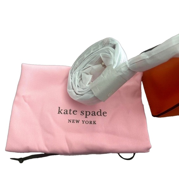 NWOT Kate Spade Medium Satchel & Twilly | Voyage Grain Textured Leather | Orange - Picture 7 of 8